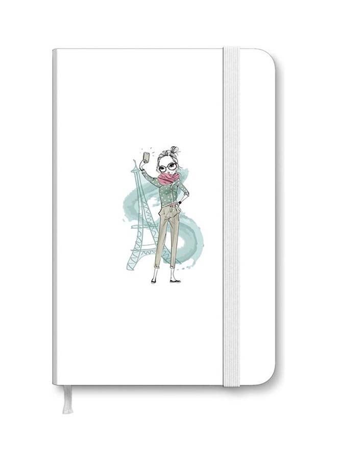 Stylizedd Designer A5 Thick Hardcover Notebook - Selfie By Eiffel Multicolour - Image 1