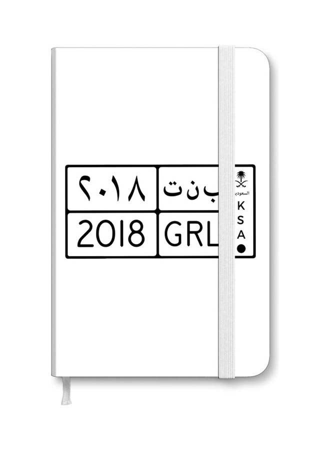 Stylizedd Designer A5 Thick Hardcover Notebook - 2018 GRL Black/White - Image 1