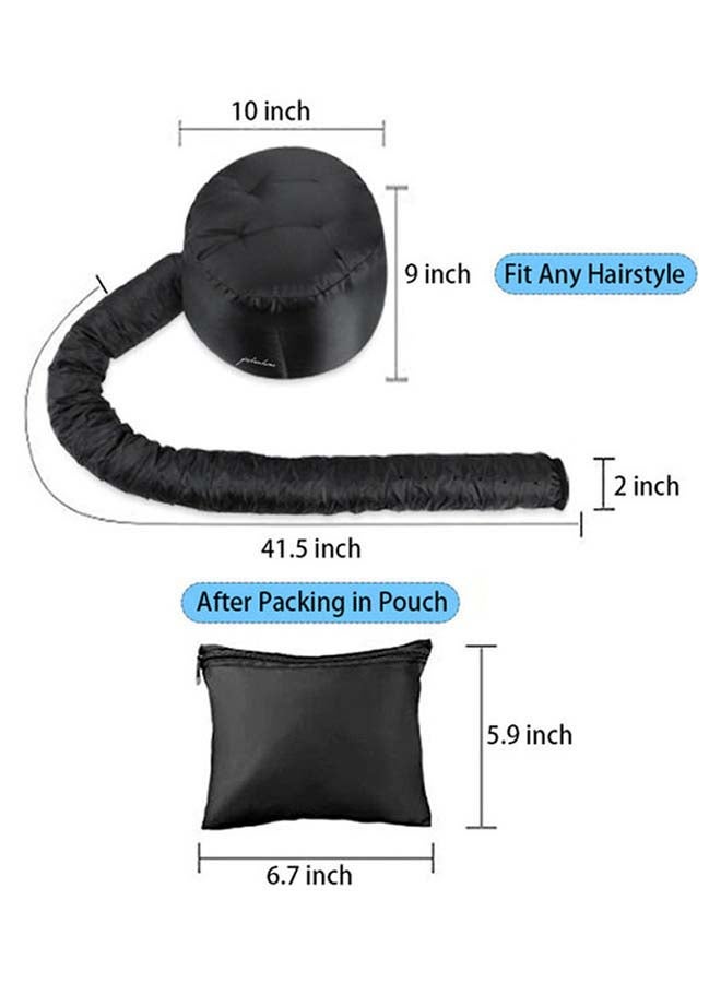 fashionhome Soft Hair Dryer Cap Bonnet Hood Black 41.5inch - Image 3