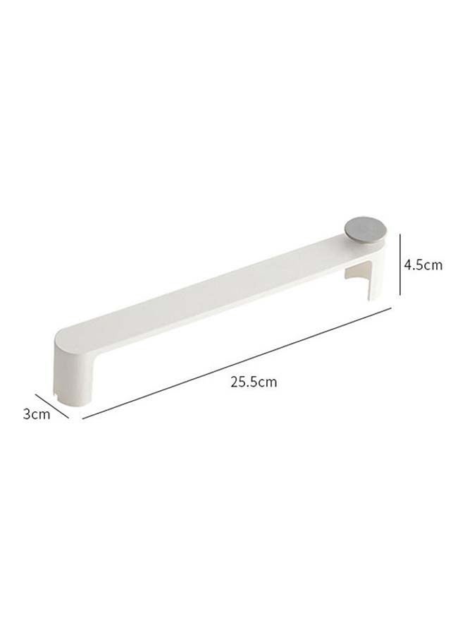 fashionhome Wall Mounted Towel And Shoes Single Layer Plastic Hook White 25.5x3x4.5cm  - Image 2