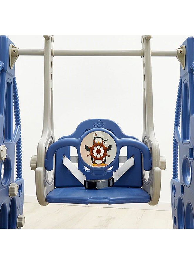 Little Story - 3In1 Swing Wt Slide, Swing,Climb And Slide, Indoor And Outdoor Play, Basketball Ring, Smooth And Soft Edges, Easy To Fold, 3-Point Safety Harness, Kids 1-6Years, Blue 135cm - Image 1