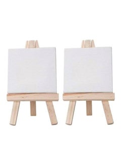 Generic 2-Piece Mini Display Easel With Canvas Board White  - Image 1