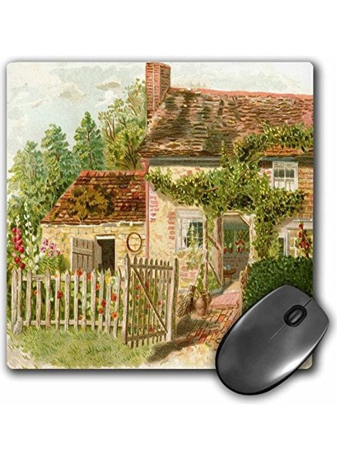 3DROSE English Country Cottage Themed Mouse Pad Multicolour