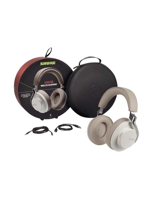 Shure - Wireless Noise Cancelling Headphones White - Image 1