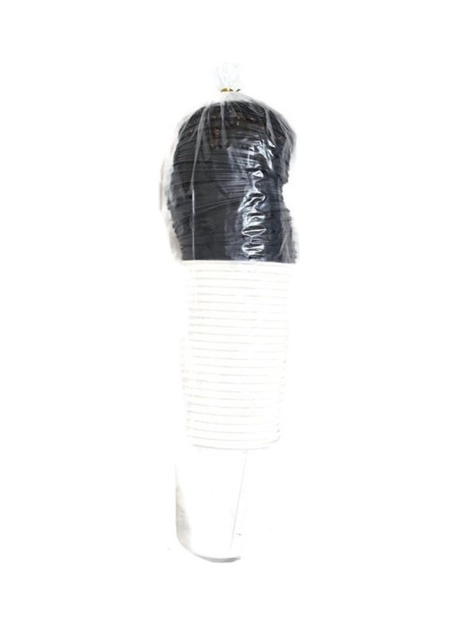 طقم أكواب ورقية للاستخدام مرة واحدة بغطاء مكون من 50 قطعة أبيض/ أسود - Image 3