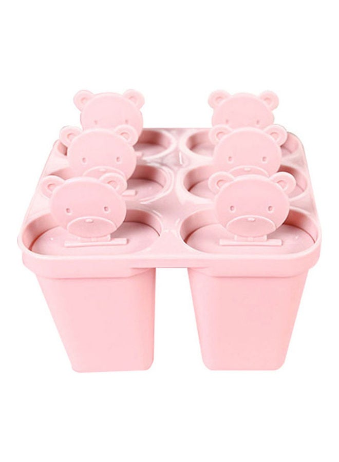 Generic - 6-Slot Ice Cream Maker Mould Tray With Lid Pink 12.05 x 11.95 x 10.75cm - Image 1