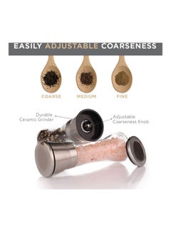 Generic 2-Piece Manual Seasoning Salt And Pepper Grinder Clear/Silver  - Image 4