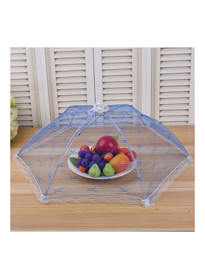 Folding Lace Mesh Umbrella Food Net Cover Blue  - Image 2