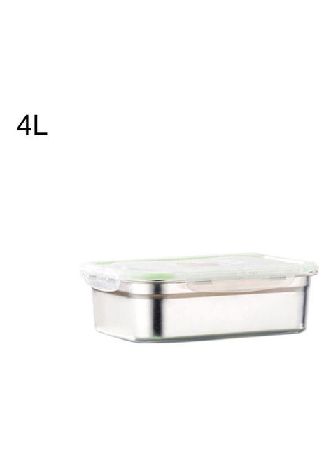 3/4/7/10/12L Leak Proof Stainless Steel Bento Box Rectangle Lunch Container Silver 29x20x10cm