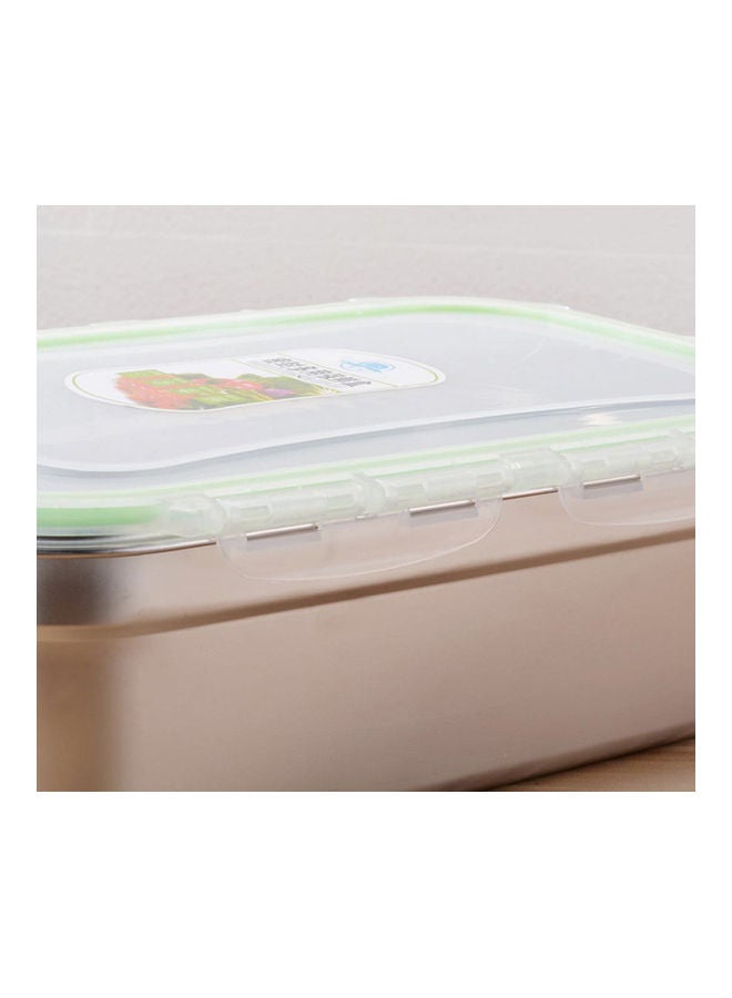 3/4/7/10/12L Leak Proof Stainless Steel Bento Box Rectangle Lunch Container Silver 29x20x10cm