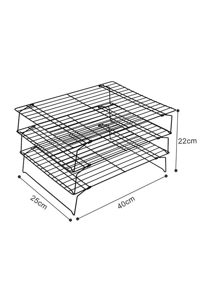 Generic - 3-Layer Non Stick Cake Cooling Rack Black - Image 1