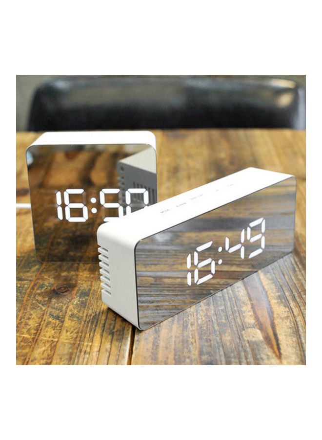 Make-up Mirror Surface Alarm Clock Digital LED Multicolour 20x10x20cm - Image 3