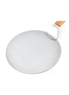 Generic Round Wooden Handle Pizza Shovel Silver  - Image 5