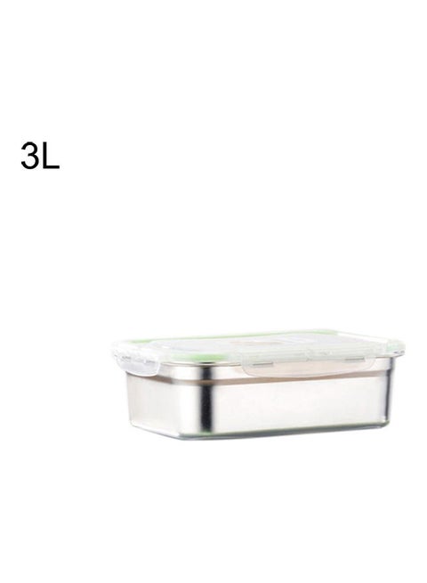 3/4/7/10/12L Leak Proof Stainless Steel Bento Box Rectangle Lunch Container Silver 29x20x10cm