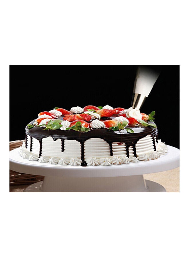 Cake Turntable Rotating Stand Board Baking Supply White 27.9x27.9x8.1cm - Image 3