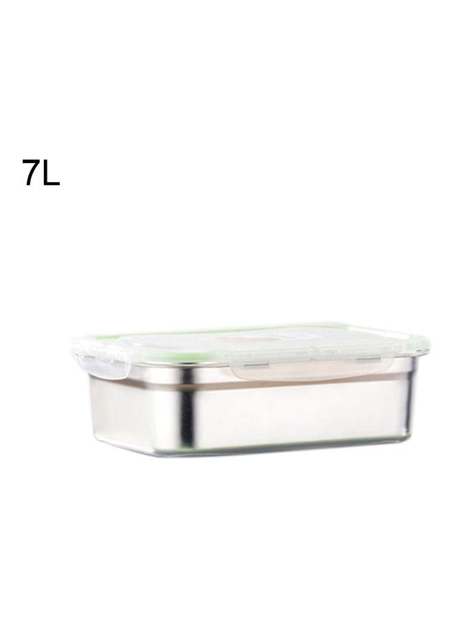 3/4/7/10/12L Leak Proof Stainless Steel Bento Box Rectangle Lunch Container Silver 32x23x12cm  - Image 1