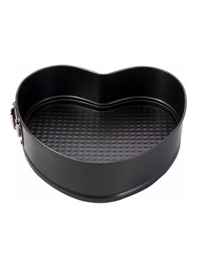 3 Pieces Non Stick Removable Bottom Round Heart Square Shape Cake Mold Set Black 26x26x2cm  - Image 4