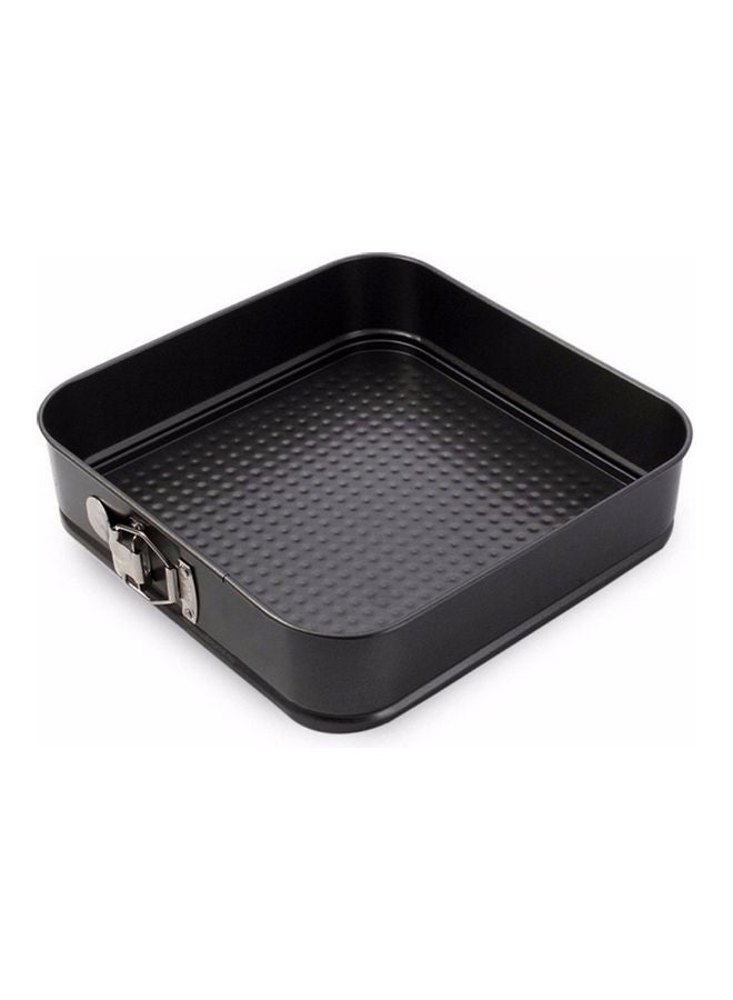 3 Pieces Non Stick Removable Bottom Round Heart Square Shape Cake Mold Set Black 26x26x2cm  - Image 5