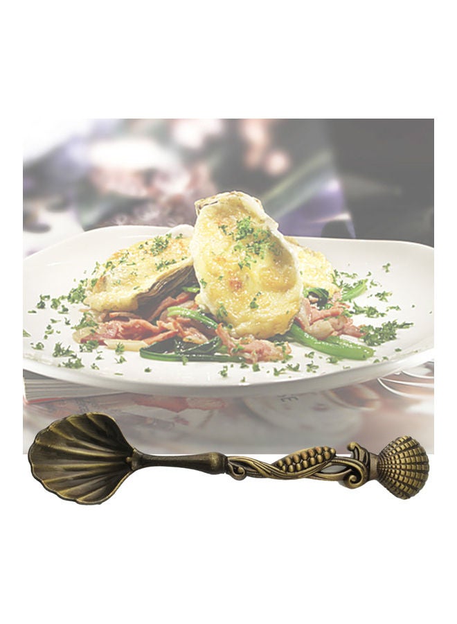 طقم ملاعق حلوى صغيرة للمطبخ مكون من 5 قطع برونزي 20x10x20سم - Image 1