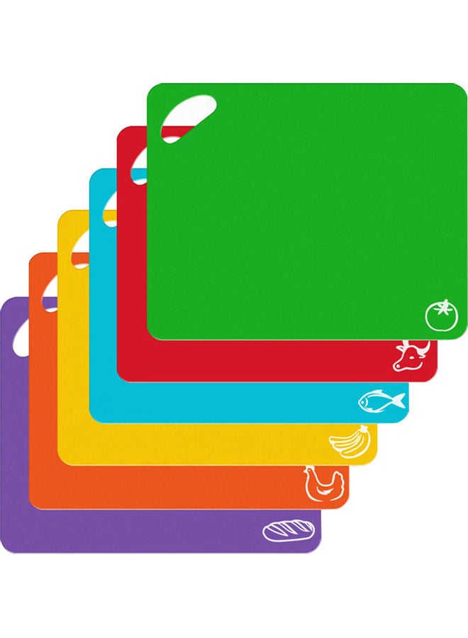 6-Piece Antislip Fruit Chopping Board Multicolour - Image 1