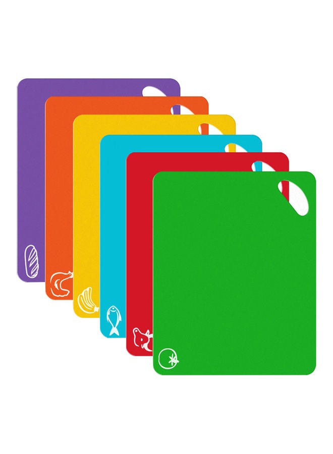 6-Piece Antislip Fruit Chopping Board Multicolour - Image 2