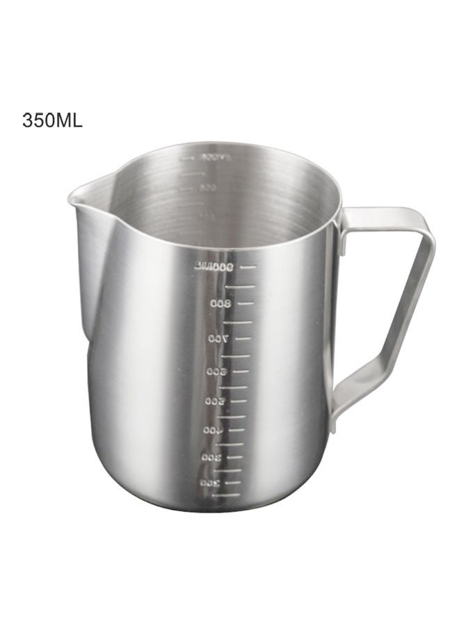 Generic 350/600/1000ml Stainless Steel Coffee Cup with Scale Milk Frothing Pitcher Silver 10.6x9.65x9.25cm  - Image 1