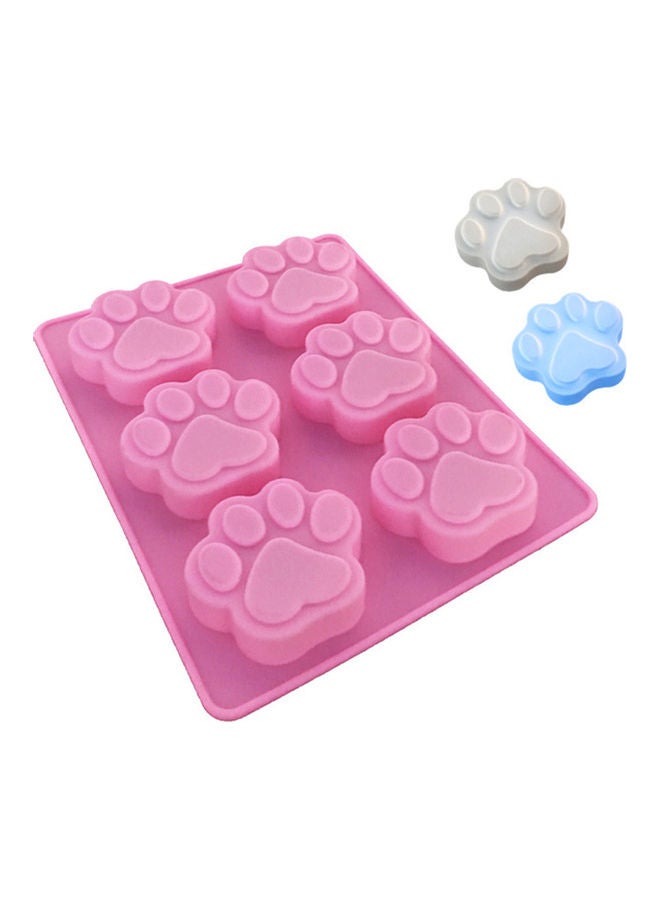 Generic - 6-Grid Cat Paws Shape Silicone Cake Mould Pink 18 x 13.8 x 1cm - Image 1