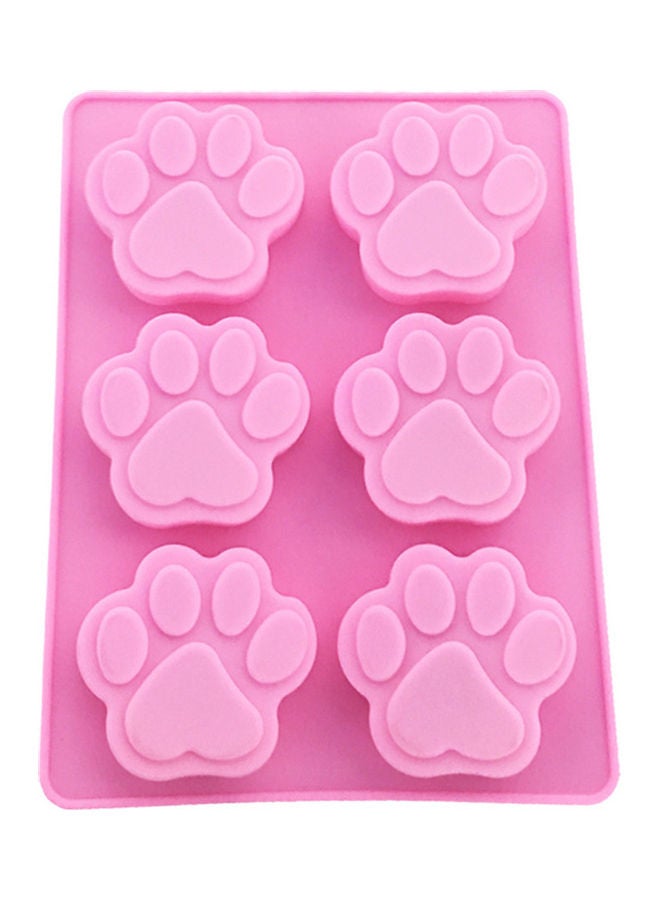 Generic - 6-Grid Cat Paws Shape Silicone Cake Mould Pink 18 x 13.8 x 1cm - Image 1