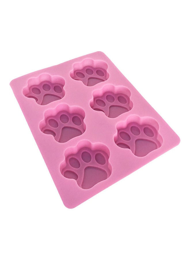Generic - 6-Grid Cat Paws Shape Silicone Cake Mould Pink 18 x 13.8 x 1cm - Image 1