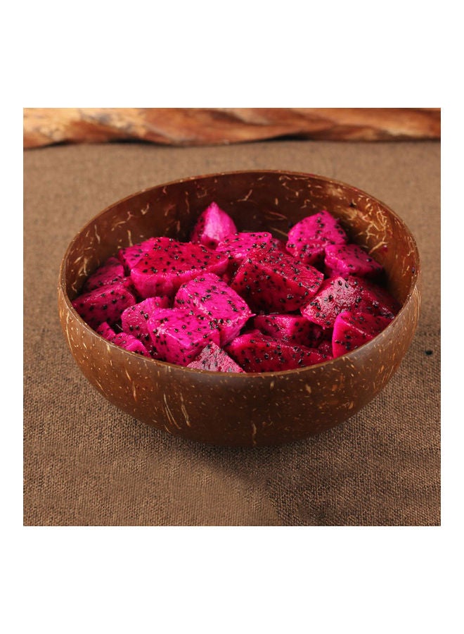 Vintage Natural Coconut Shell Bowl Ice Cream Fruit Container Handicraft Decor Brown 13.55x13.55x5.25cm - Image 2