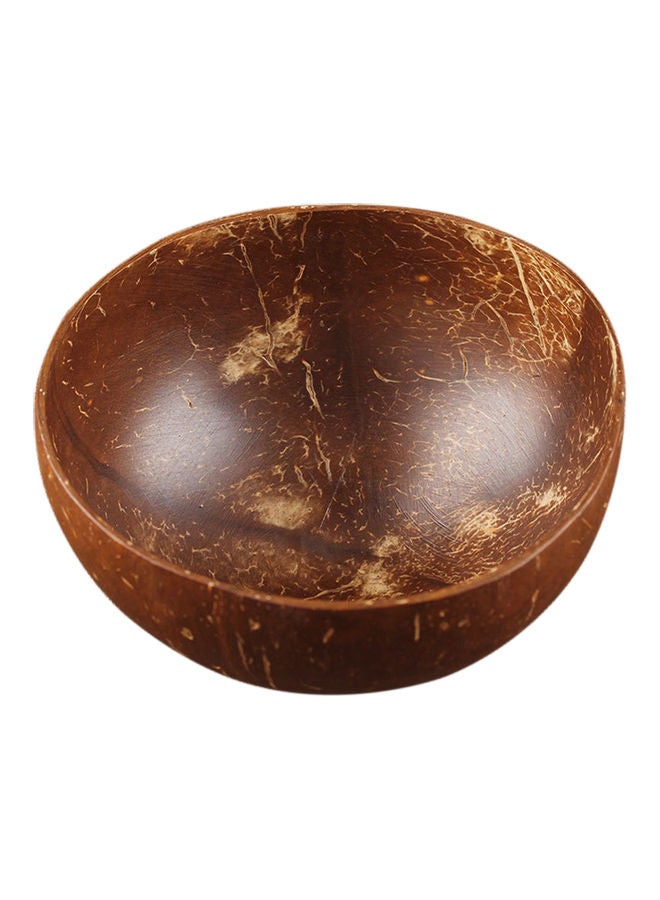 Vintage Natural Coconut Shell Bowl Ice Cream Fruit Container Handicraft Decor Brown 13.55x13.55x5.25cm - Image 1