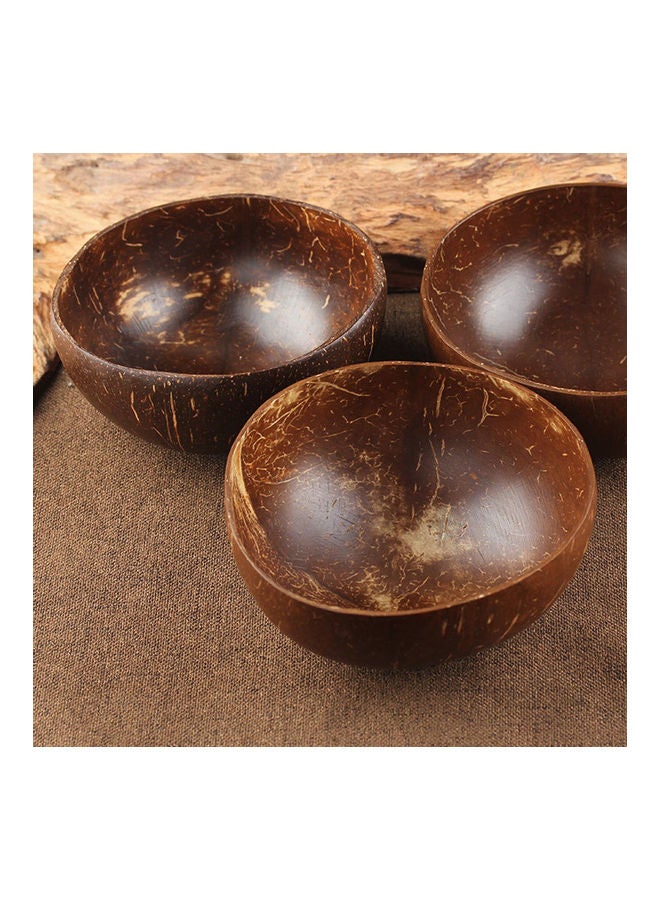 Vintage Natural Coconut Shell Bowl Ice Cream Fruit Container Handicraft Decor Brown 13.55x13.55x5.25cm - Image 3