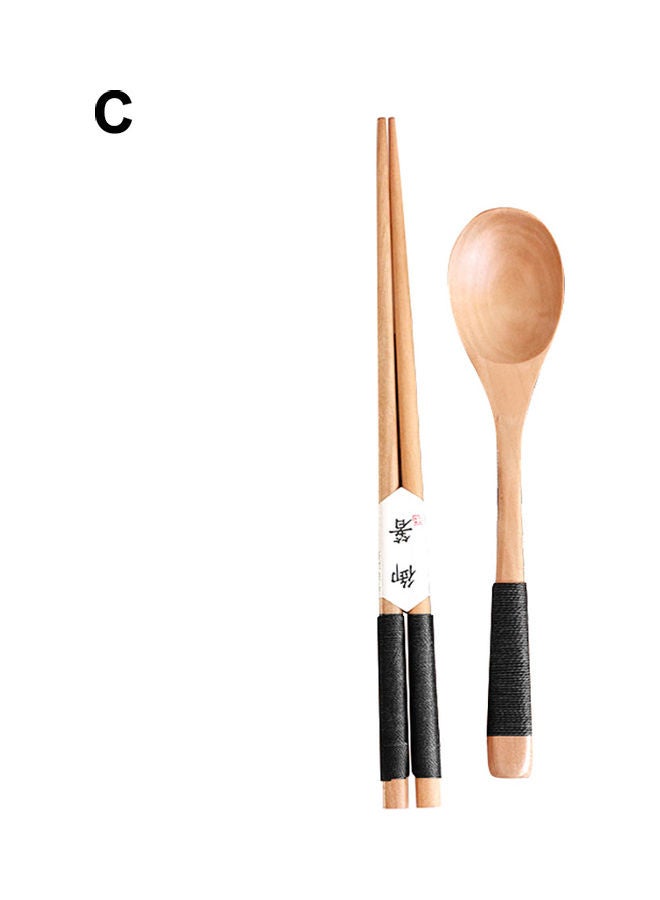 Japanese Style Chopstick and Spoon Set Beige 