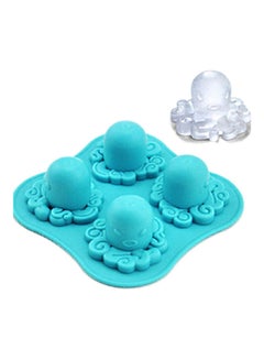 4-Grid Octopus Pattern Ice Cube Tray Blue
