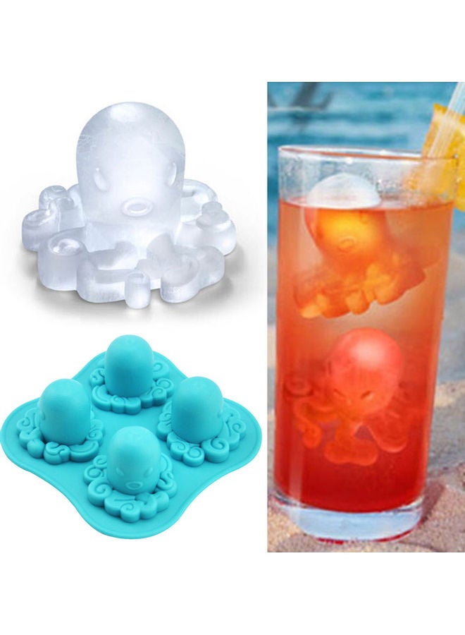 Generic - 4-Grid Octopus Pattern Ice Cube Tray Blue - Image 1