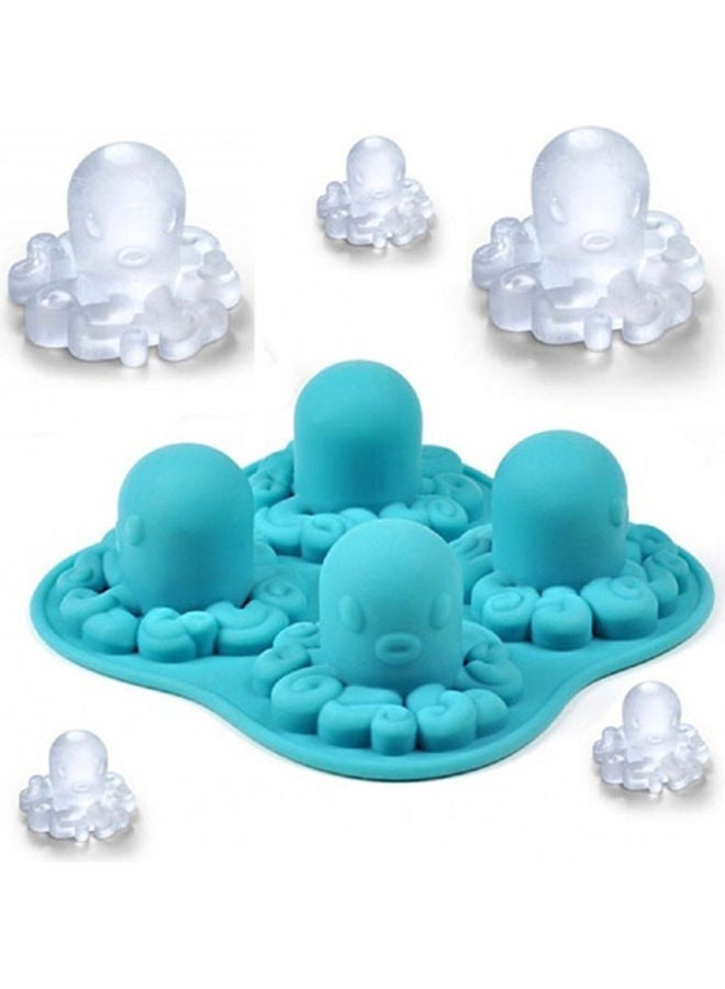 Generic - 4-Grid Octopus Pattern Ice Cube Tray Blue - Image 1