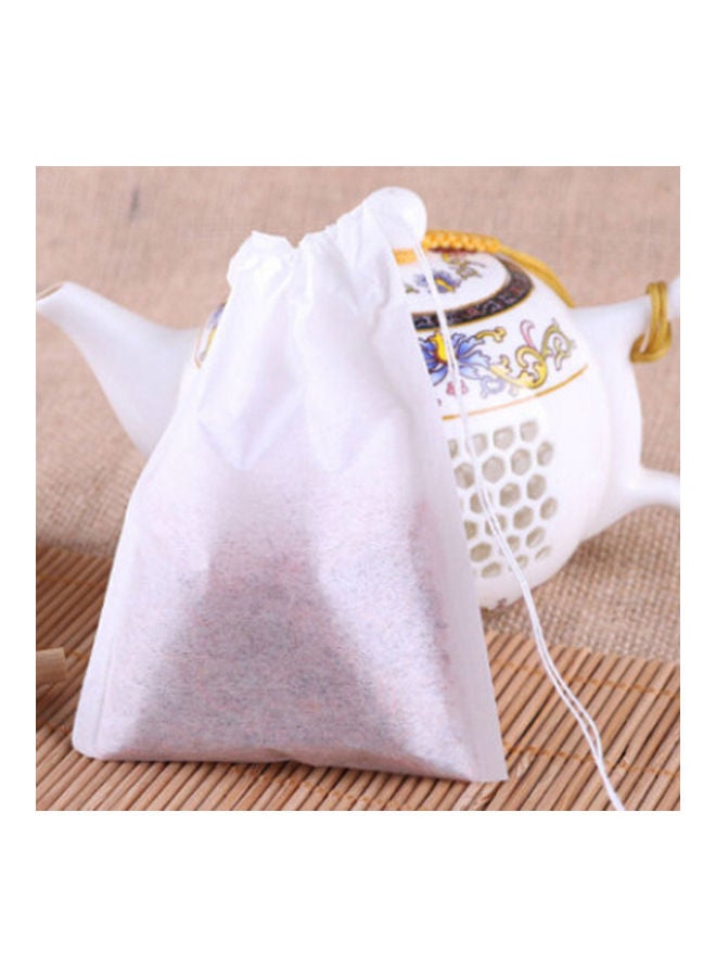 100 Pieces Teabag Strainer Infuser Drawstring Seal Herb Loose Tea Filter Paper Bags White 10x10x5cm  - Image 2
