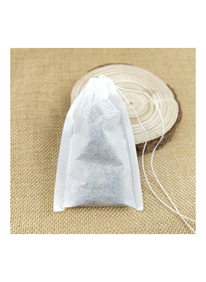 100 Pieces Teabag Strainer Infuser Drawstring Seal Herb Loose Tea Filter Paper Bags White 10x10x5cm  - Image 3
