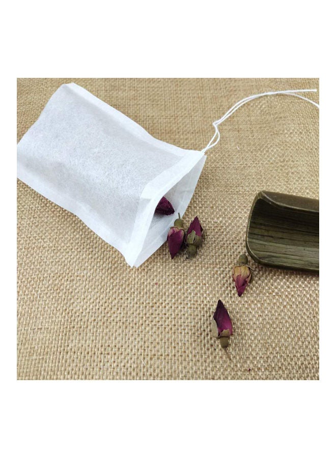 100 Pieces Teabag Strainer Infuser Drawstring Seal Herb Loose Tea Filter Paper Bags White 10x10x5cm  - Image 4