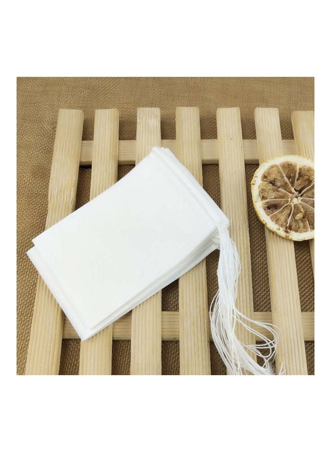 100 Pieces Teabag Strainer Infuser Drawstring Seal Herb Loose Tea Filter Paper Bags White 10x10x5cm  - Image 5