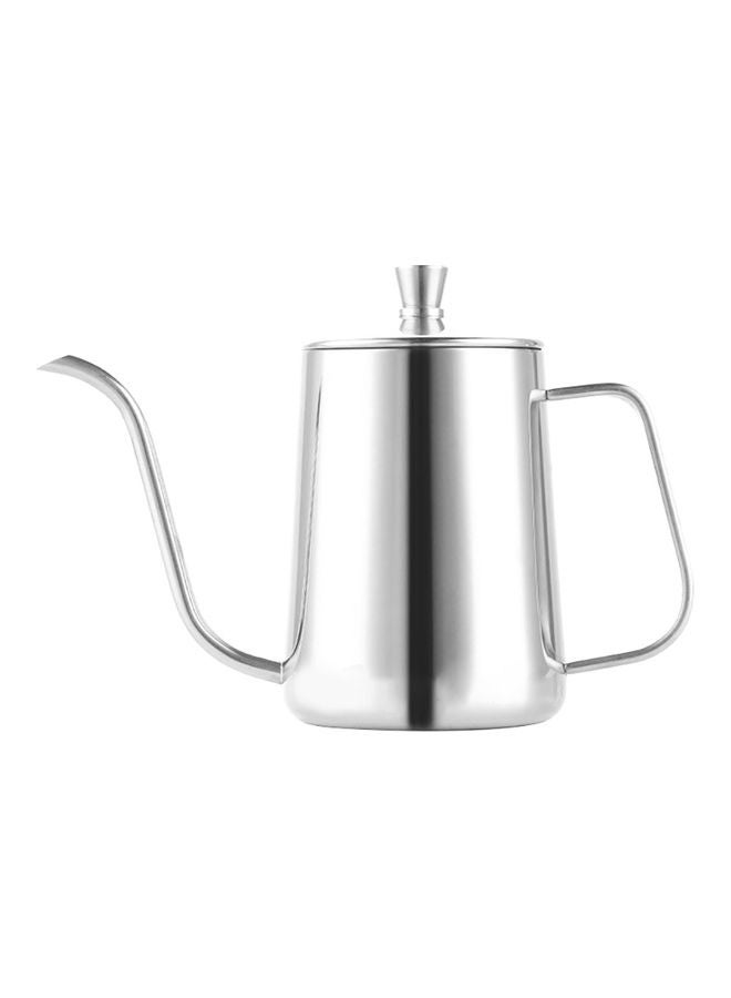 Generic 600ml Long Narrow Spout Coffee Pot Stainless Steel Pour Over Gooseneck Kettle Silver 21x14x8cm 