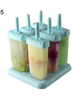 6-Cell Ice Cream Popsicle Maker Lolly Tray Multicolour 17 x 15.5 x 12cm