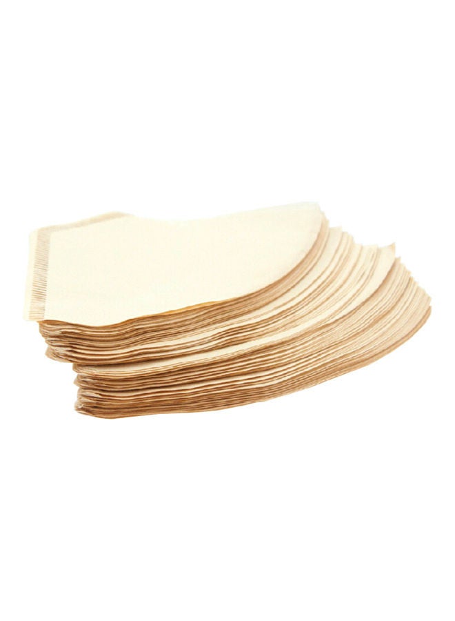 100 Pieces Wooden Unbleached Cone Shape Drip Coffee Filter Paper Brown 10x10x3cm - Image 1