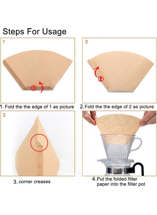 100 Pieces Wooden Unbleached Cone Shape Drip Coffee Filter Paper Brown 10x10x3cm - Image 5