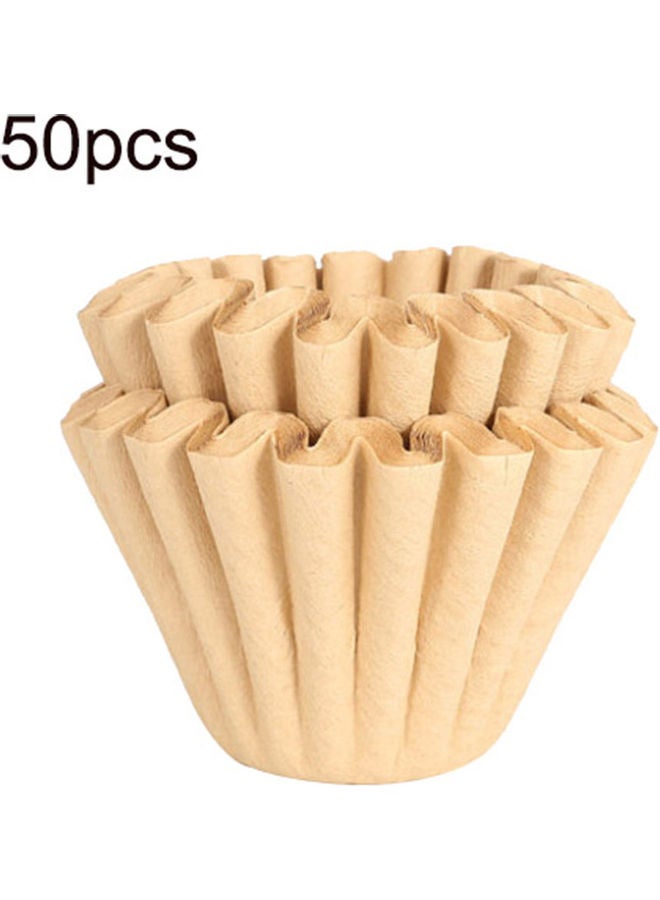 50-Piece Filter Paper Cake Cup Beige 6 x 4.5 x 5cm  - Image 1