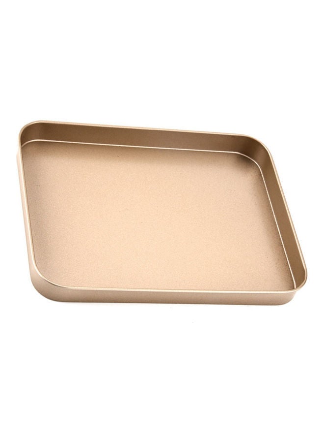 Non-Stick Rectangular Cake Pan Gold 24.4 x 18.3 x 2.5cm