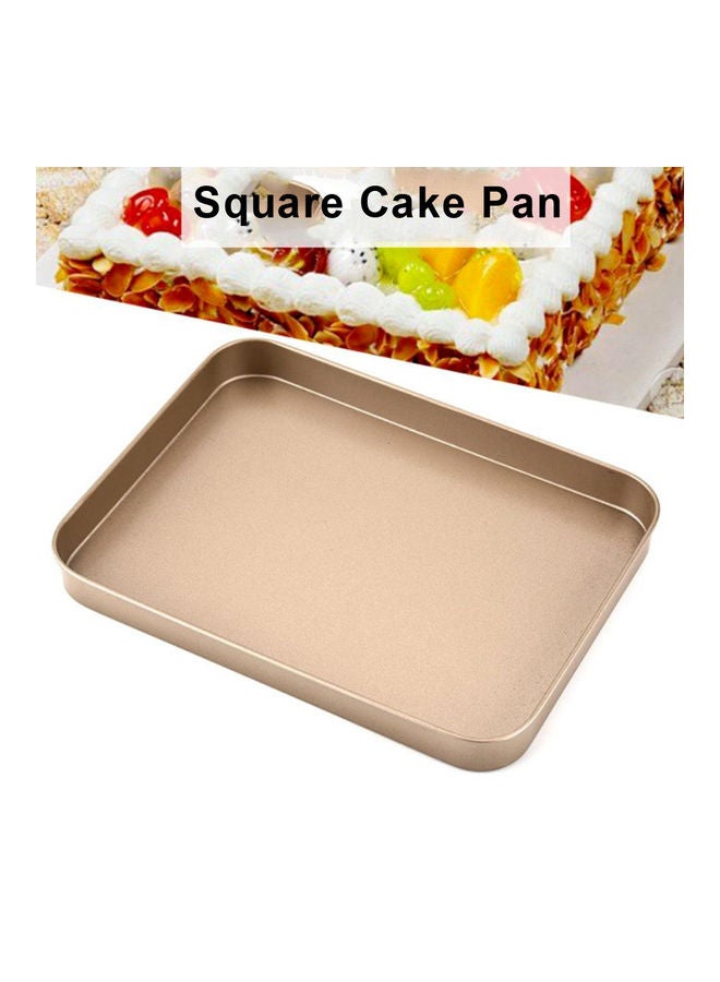 Non-Stick Rectangular Cake Pan Gold 24.4 x 18.3 x 2.5cm