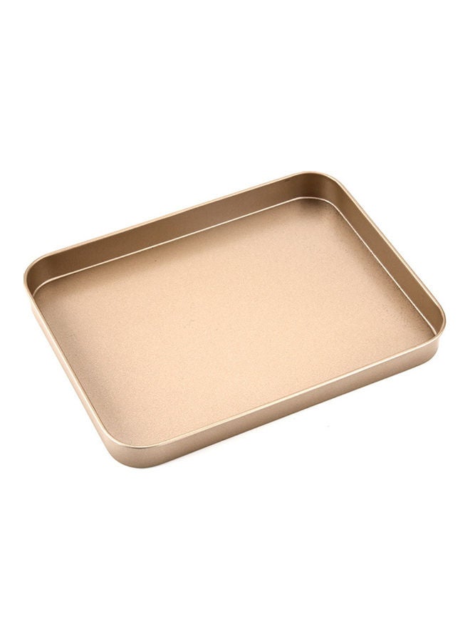 Non-Stick Rectangular Cake Pan Gold 24.4 x 18.3 x 2.5cm