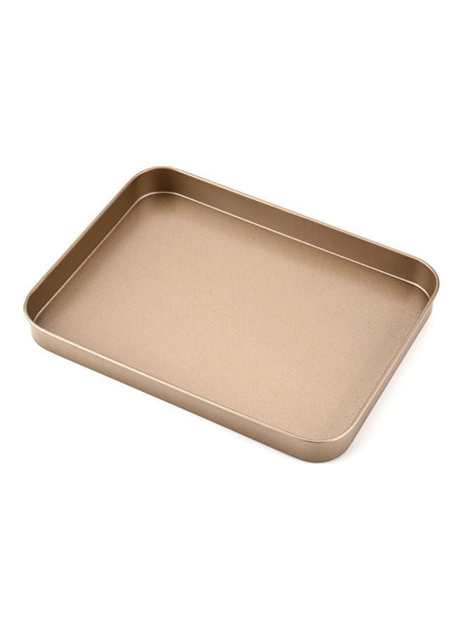 Non-Stick Rectangular Cake Pan Gold 24.4 x 18.3 x 2.5cm