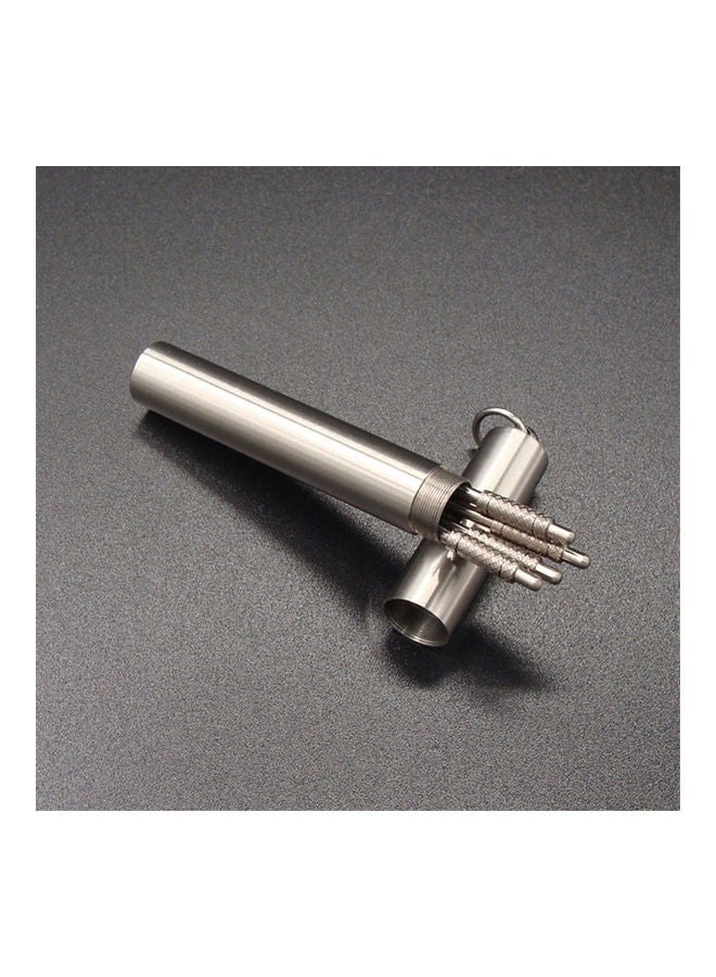 Generic Portable Toothpick Outdoor Waterproof Travel Seal Box Holder Silver  - Image 2